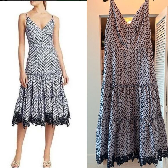 NWT 💙 Derek Lam 10 Crosby Samara Eyelet Midi Dress - Picture 1 of 7